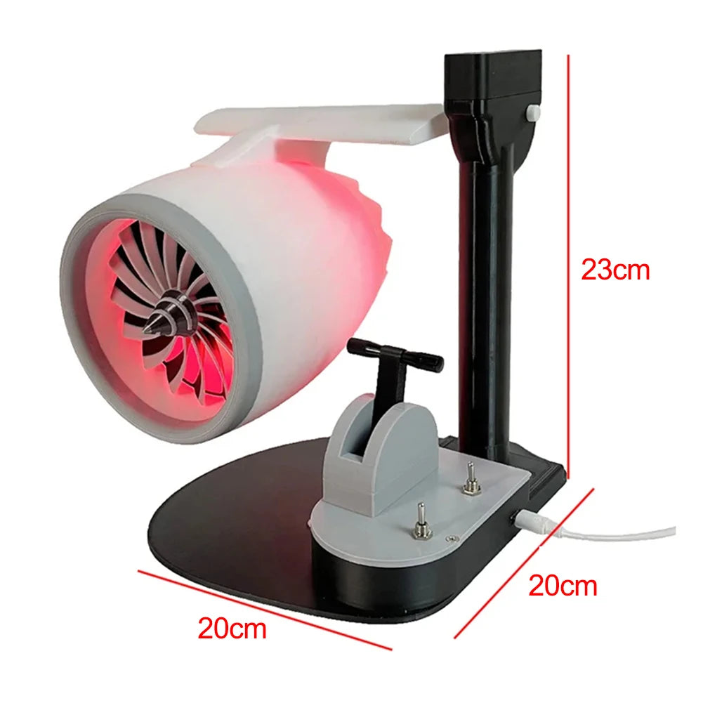 Functional USB Desk Fan with Jet Engine Style Humidifier Mist Function and LED Tail Flame Light for Ambient Airflow