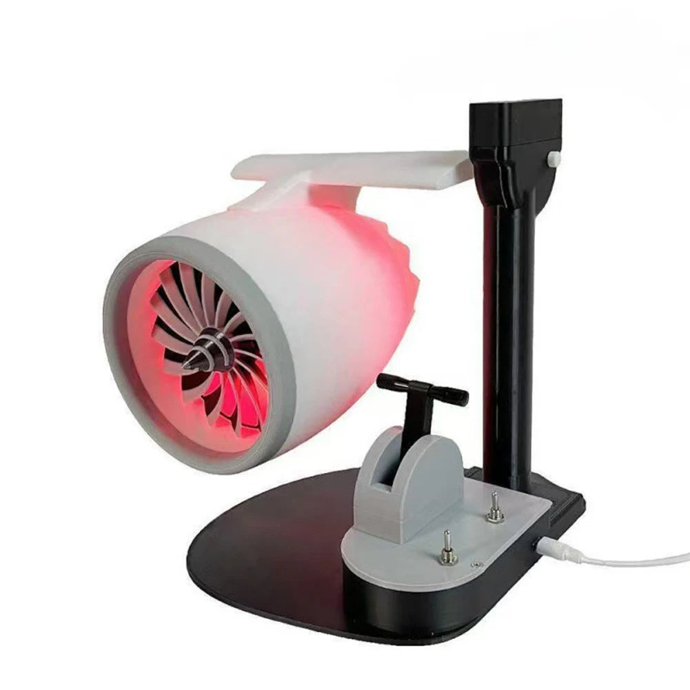 Functional USB Desk Fan with Jet Engine Style Humidifier Mist Function and LED Tail Flame Light for Ambient Airflow